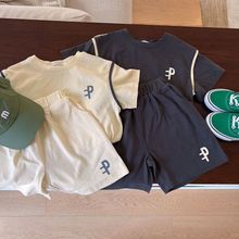 定制儿童套装夏季棉短袖宝宝童装韩版高档男童女童2024两件套