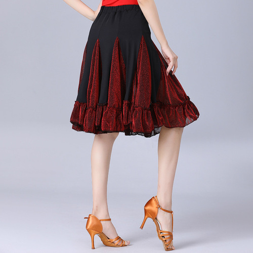Square dance costume Latin dance skirt skirt for women adult new dance practice clothes dance skirt short skirt big swing skirt