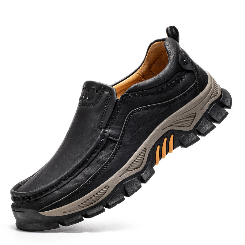 Giày da nam cỡ lớn mũi tròn đế bằng, giày dã ngoại leo núi thường ngày — 55330 màu kaki, 55330 màu đen, 55330 nâu đỏ, 55331 màu kaki
