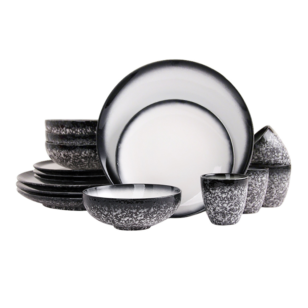 Snowflake Pattern 16-Piece Ceramic Dinnerware Set