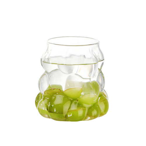 Grape Cup with Handle Breakfast Latte Coffee Cup Gift Set with Lid Glass Cup Instagram Style