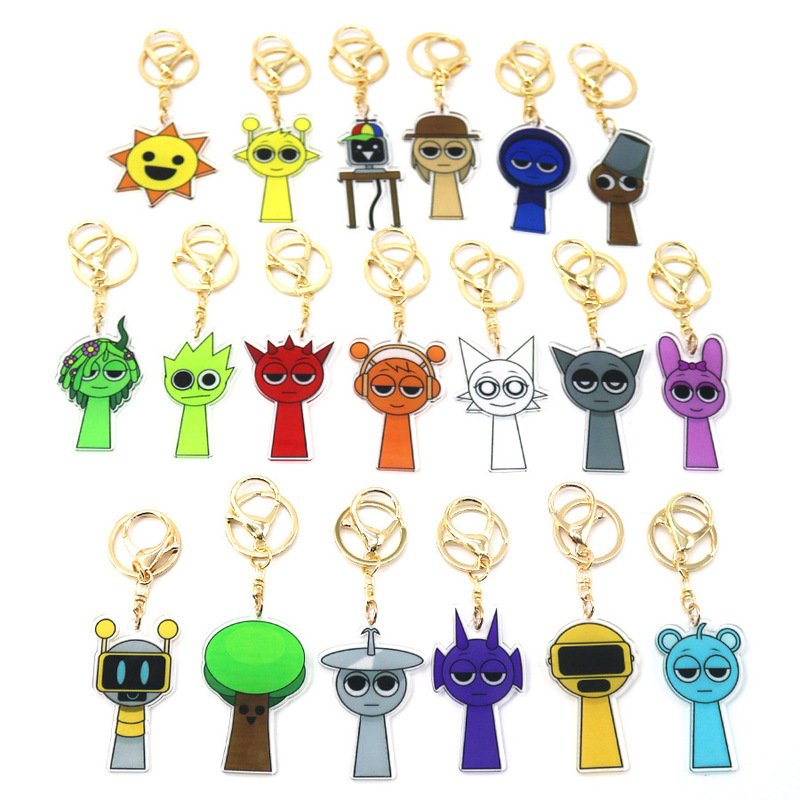 Hot Sale Music Game Sprunki Rhythm Box Acrylic Keychain Pendant Rhythm Box Bag Pendant