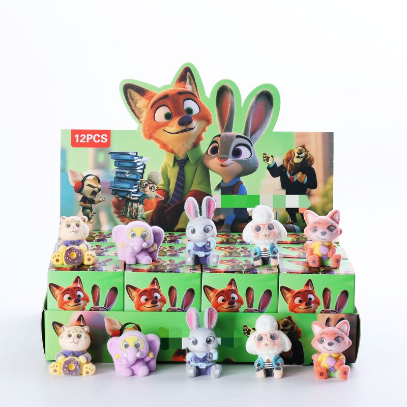 Disney Zootopia Blind Box Resin Flocking Cute Figures Trendy Toys Peripheral Figurines Gift Ornaments