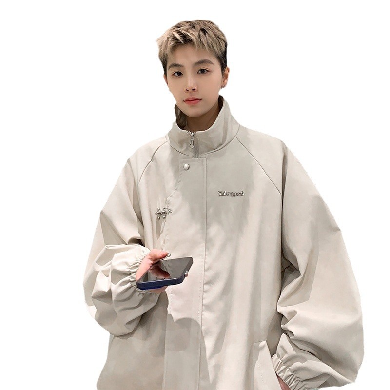 (2개) 금속 비행기 버클 가죽 자켓 남자의 2024 봄 새로운 도착 슈아이 트렌디 브랜드 미국 스타일 레트로 느슨한 가죽 자켓