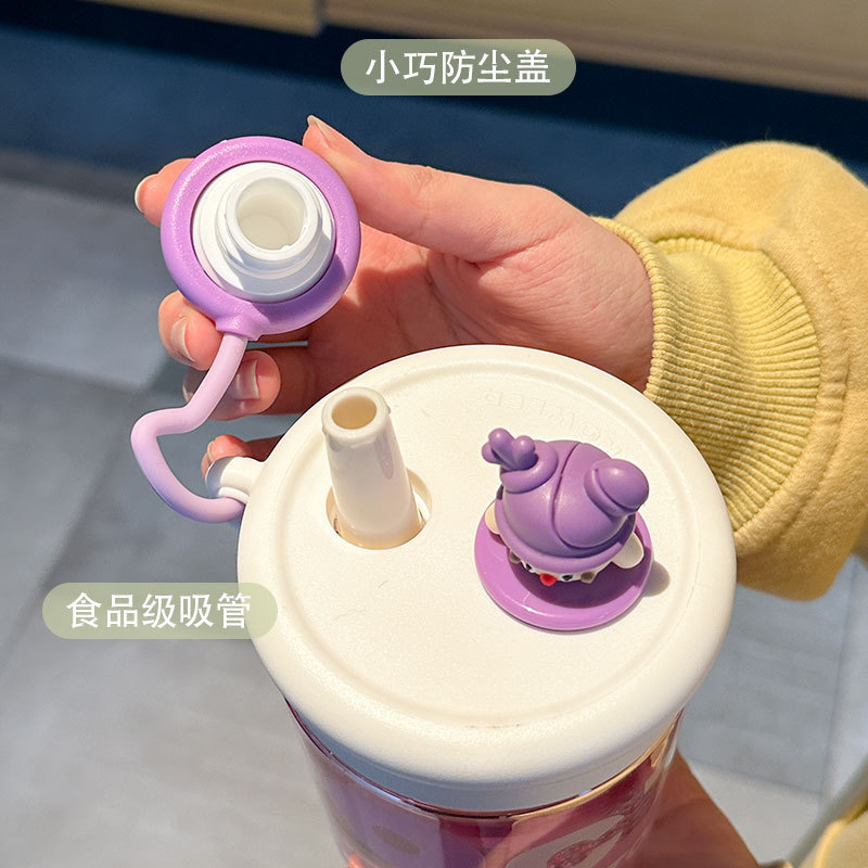 大容量公仔茶倉杯アニメかわいい水筒小清新シンプル運動プラスチックカップストロー飲水カップ|undefined