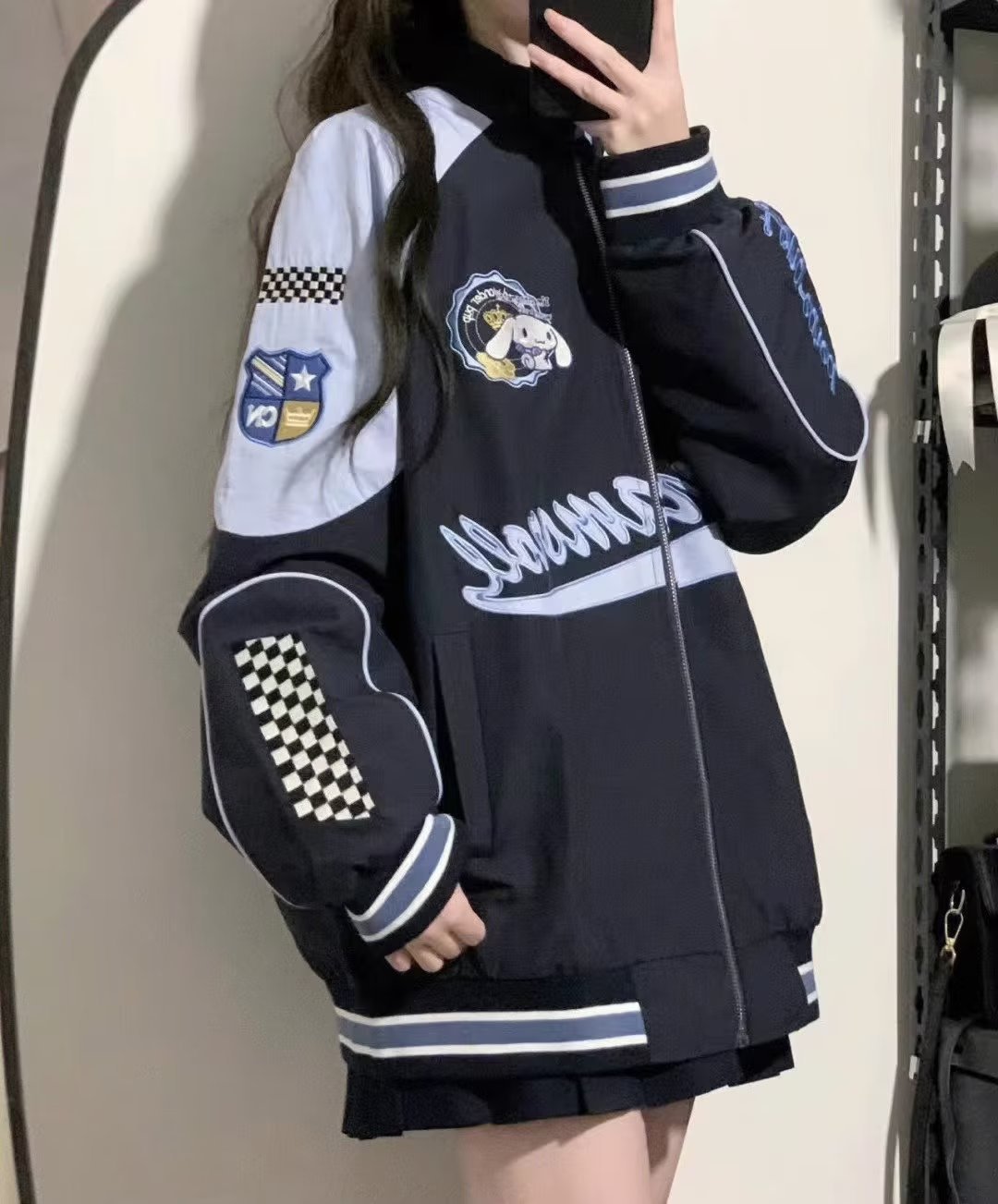 Uniforme de béisbol bordado hombres y mujeres de la misma chaqueta casual Otoño 2023 Nueva chaqueta americana de marca de moda suelta