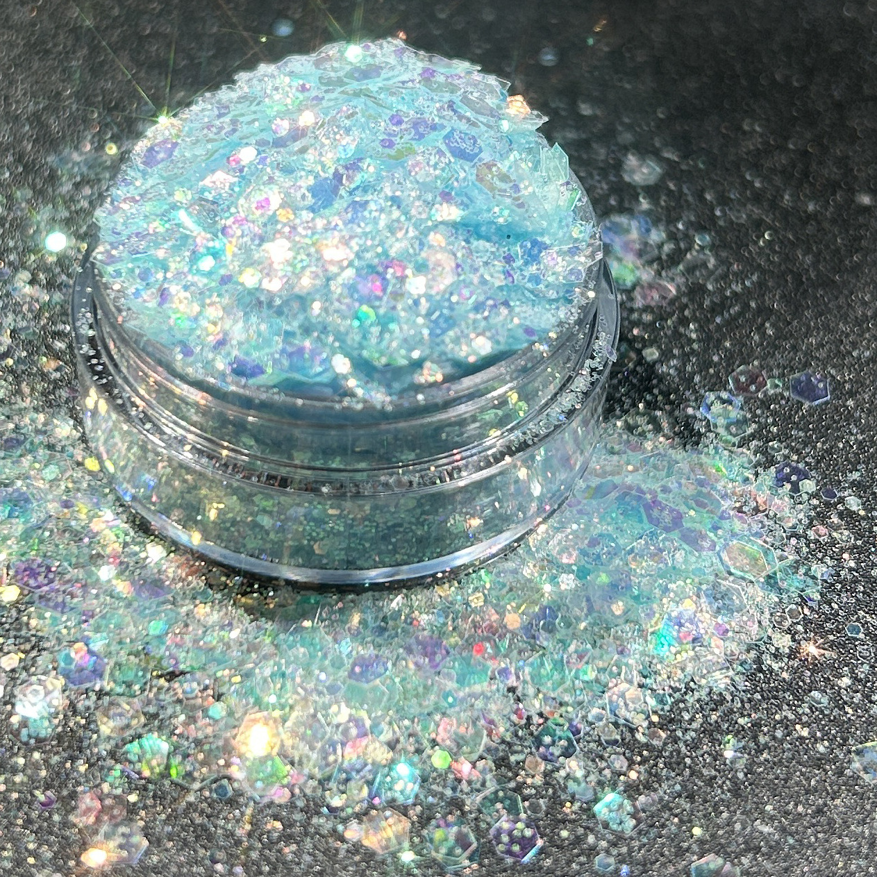 Golden Iridescent Polarized Semi-Transparent Sparkling Nail Art Glitter Transparent DIY Handmade Resin Decoration Nail Stickers