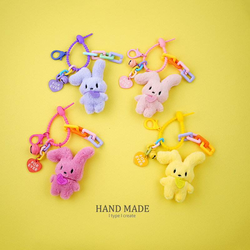 Nueva Corea del Sur encantador super suave de la felpa del zodiaco conejo llavero colgante ins estilo bolsa adornos Coche