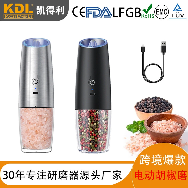 Kaideli 591usb аккумуляторная мельница для перца гравитационная Индукционная мельница для перца электрическая мельница для перца