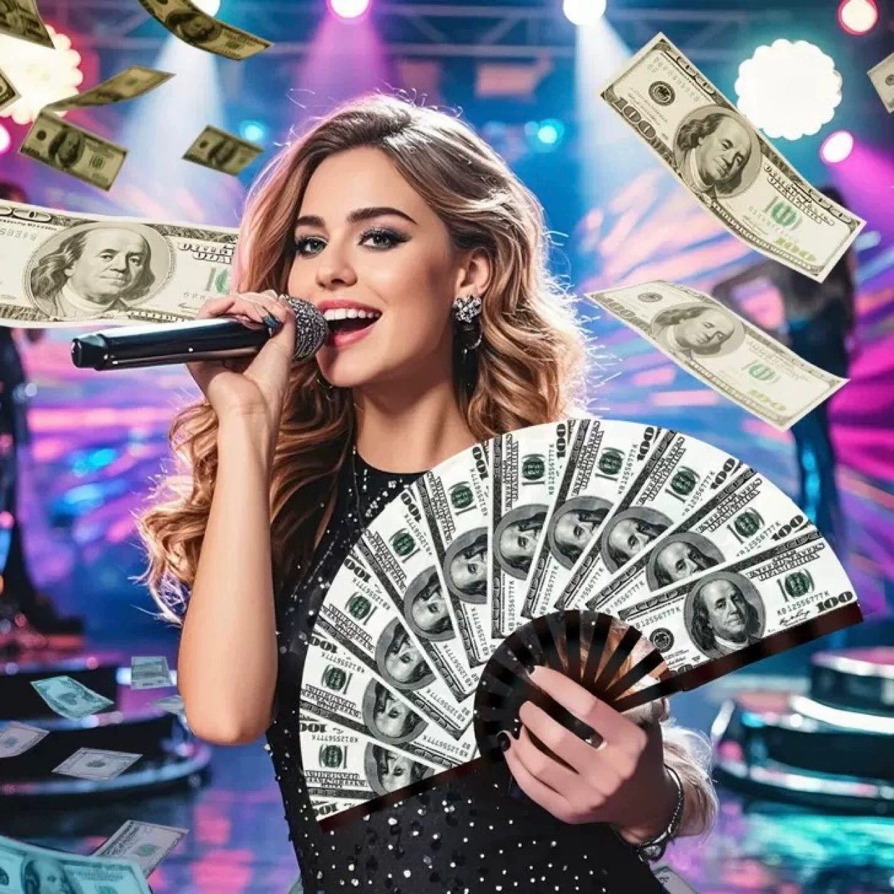 Amazon трансграничный долларовый веер для кунг-фу, складной веер 33 см, 13.1inch дизайн, карнавальный складной веер, круглый веер