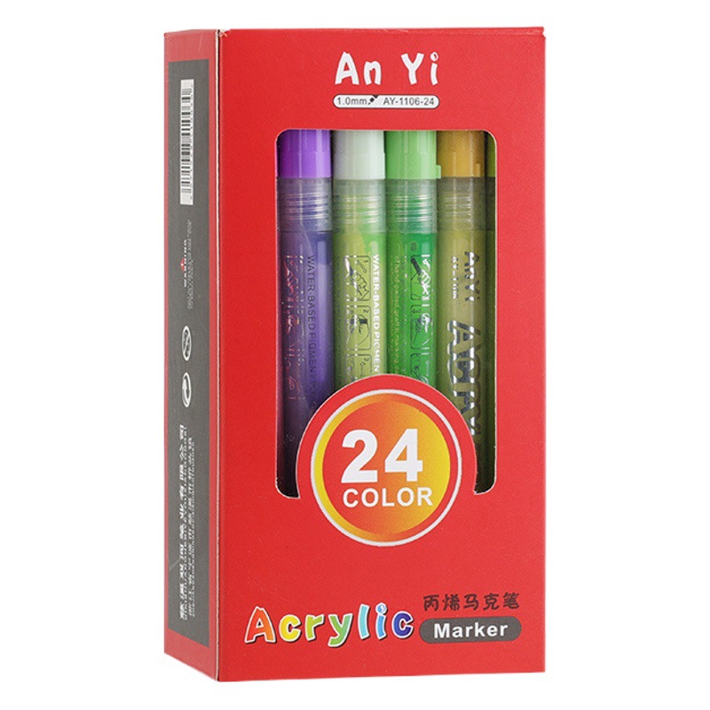 Marcador acrílico popular niños acuarela pluma pintura a base de agua pluma de acrílico 60 color marcador de color pluma de cerámica