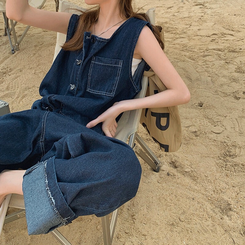 Real shot of 2026 summer Korean style new denim overalls, loose, fashionable, versatile, and youthful Real shot of 2026 summer Korean style new denim overalls, loose, fashionable, versatile, and youthful