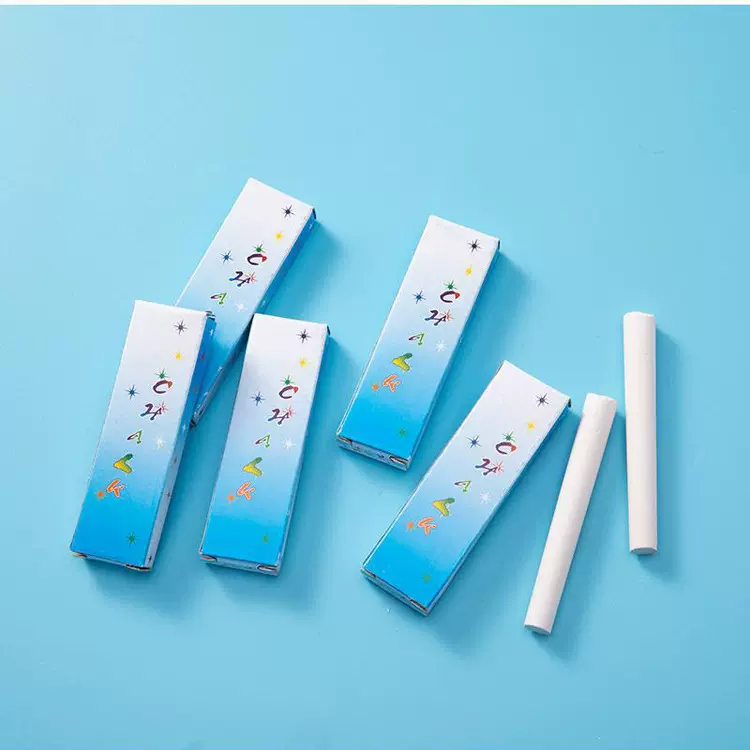 厂家直供 石膏粉粉笔 彩盒2只装粉笔 碳酸钙普通粉笔教学粉笔