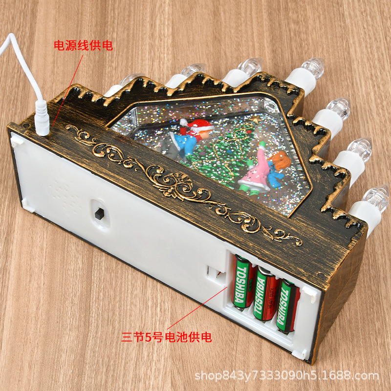 Decoraciones de Navidad lámpara de viento bola de cristal caja de sonido automática nieve flota de cristal luz de música regalos de Navidad