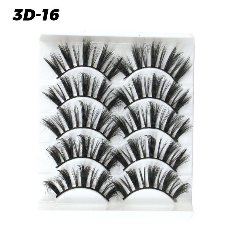 DINGSEN pestañas postizas de fábrica al por mayor 3D pestañas tridimensionales 5 pares Paquete de pestañas tres más de D-46 estilos