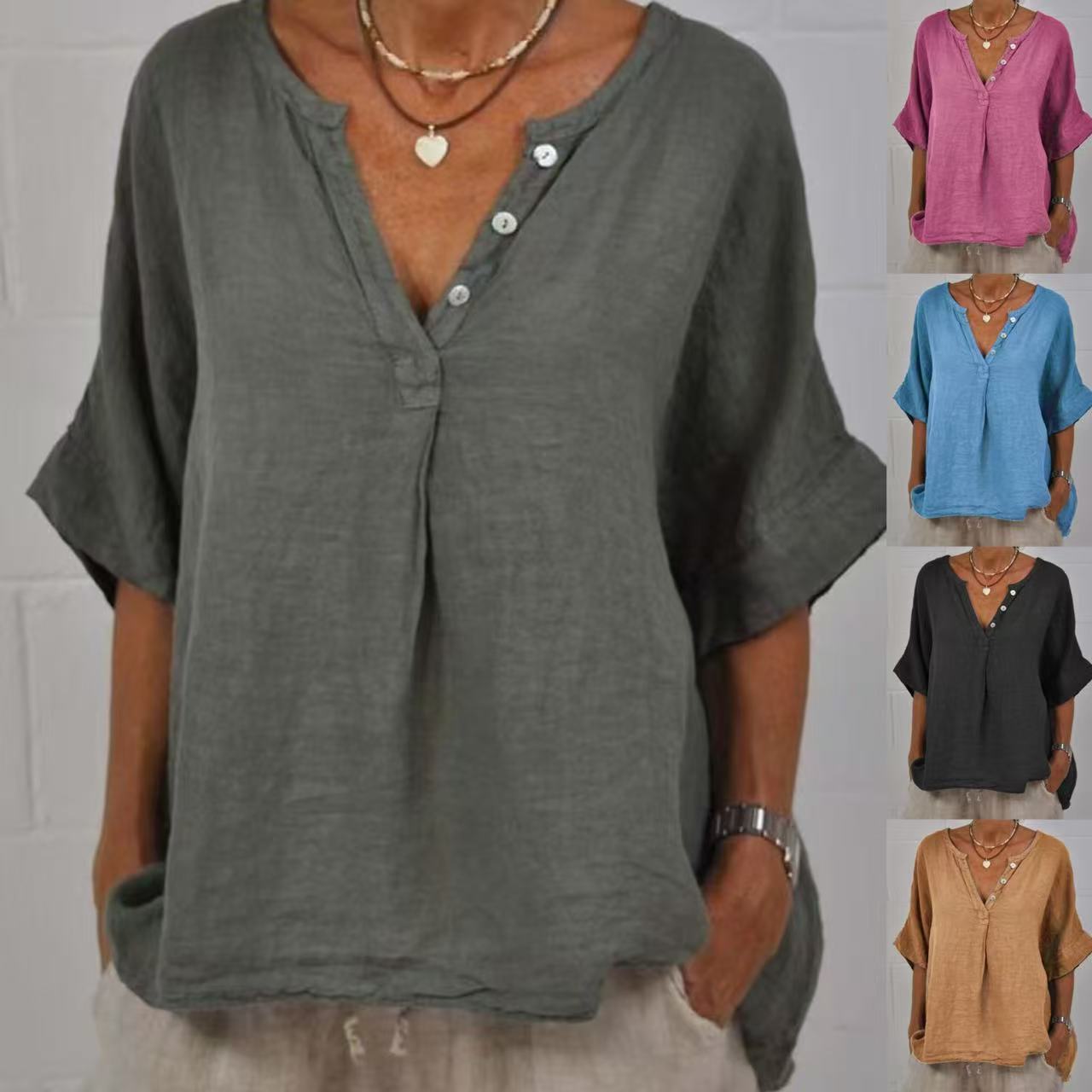 spring fashionable solid color shirt for leisure