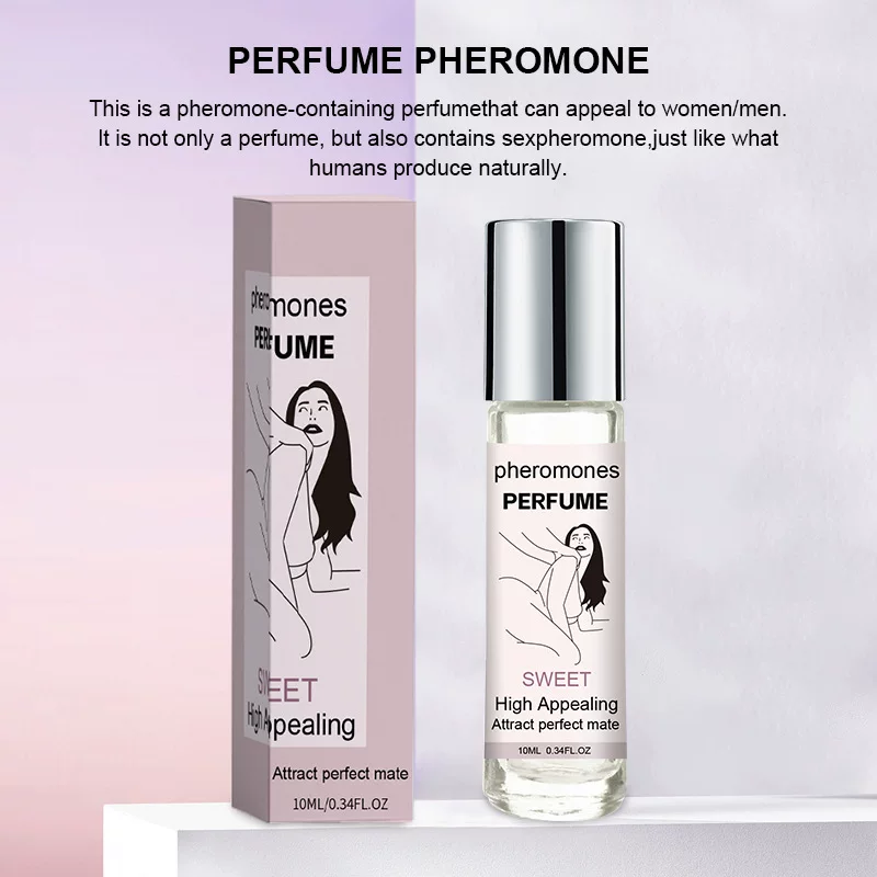 Perfume Fresh Light Scent 10 ml, Long‑lasting, Pheromone‑style Roll‑On (Pink)