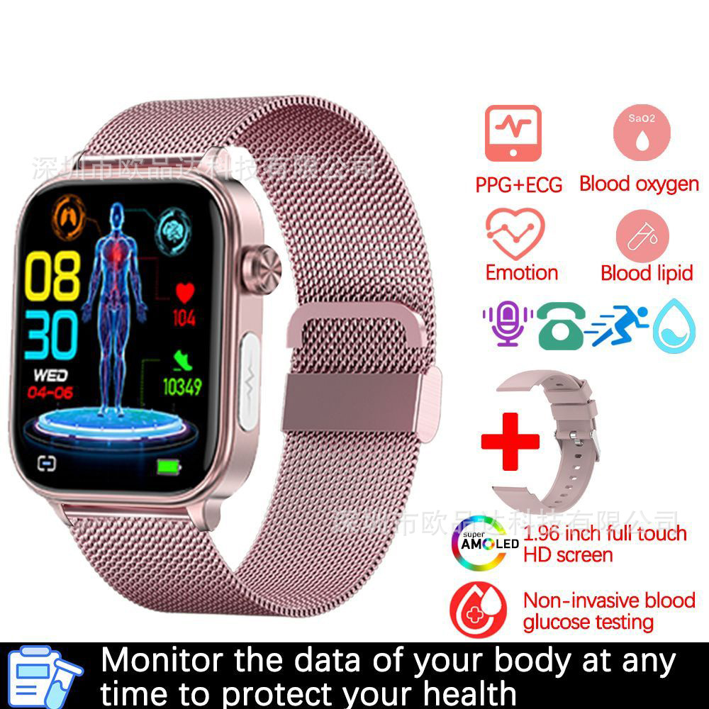 新款ET570蓝牙通话智能手表ECG+PPG心电图体温心率血压多运动智能