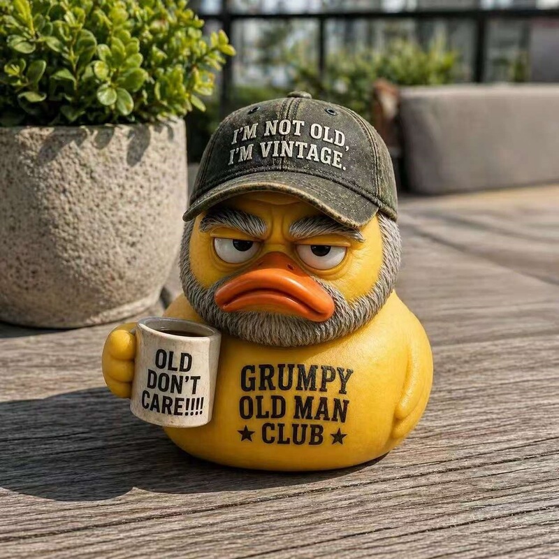 Cross-Border New Product Grumpy Old Man Club Duck Grumpy Old Man Club Duck Statue Decoration