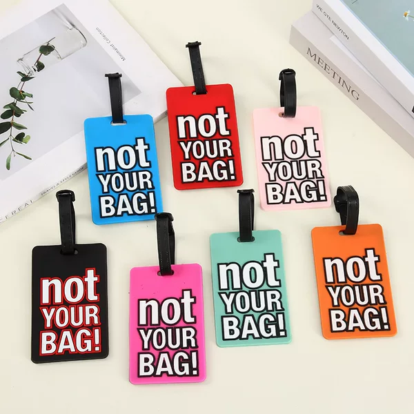 New English Letter Pvc Soft Luggage Tag Travel Bag Identification Tag Pendant Accessory