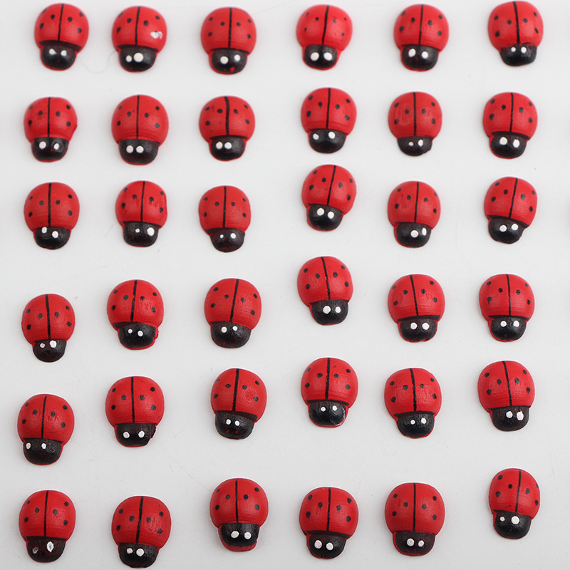 微景观迷你小瓢虫 木质小甲虫 卡通甲壳虫 苔藓微景观多肉摆件