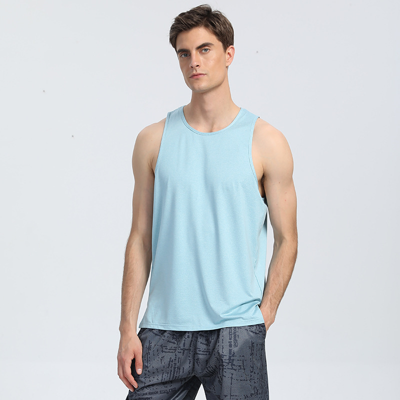 Maratón profesional de los hombres de verano corriendo Chaleco de secado rápido deportes fitness chaleco sin mangas suelto en stock impresión fija