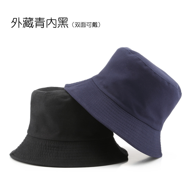 高品質両面漁師帽女性春夏光板学生日よけ盆帽国境を越えた帽子純色日焼け止め戸外帽