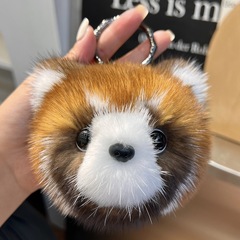 【かわいいアライグマ】本物のミンクの毛の車のキーホルダーのペンダント