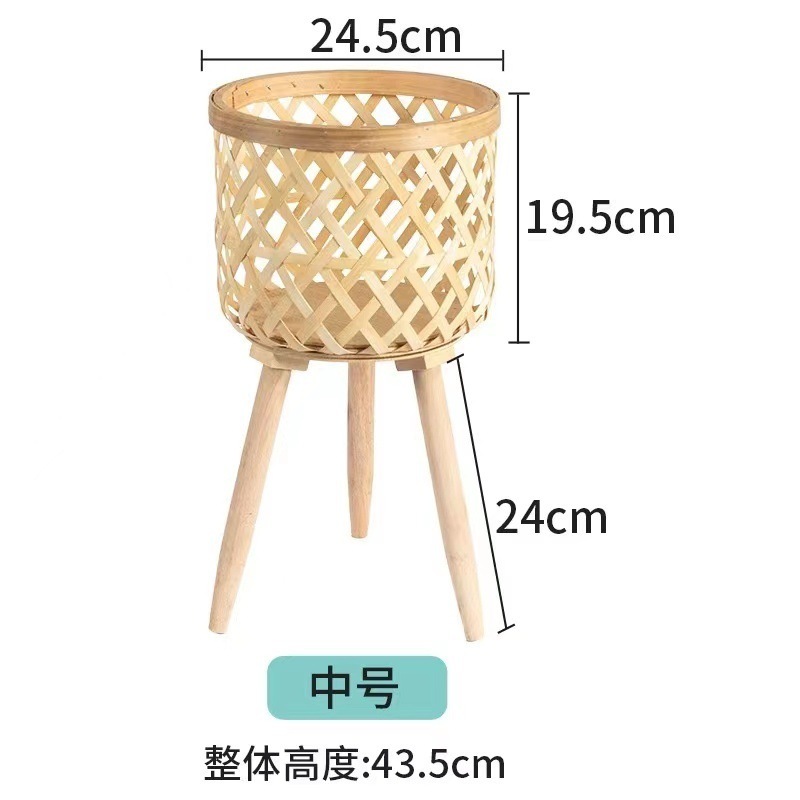 編まれた植木鉢新しいフラワースタンドライト高級籐画家リビングルーム植物シンプルなフラワーバスケット装飾モンステラフロアスタンド|undefined
