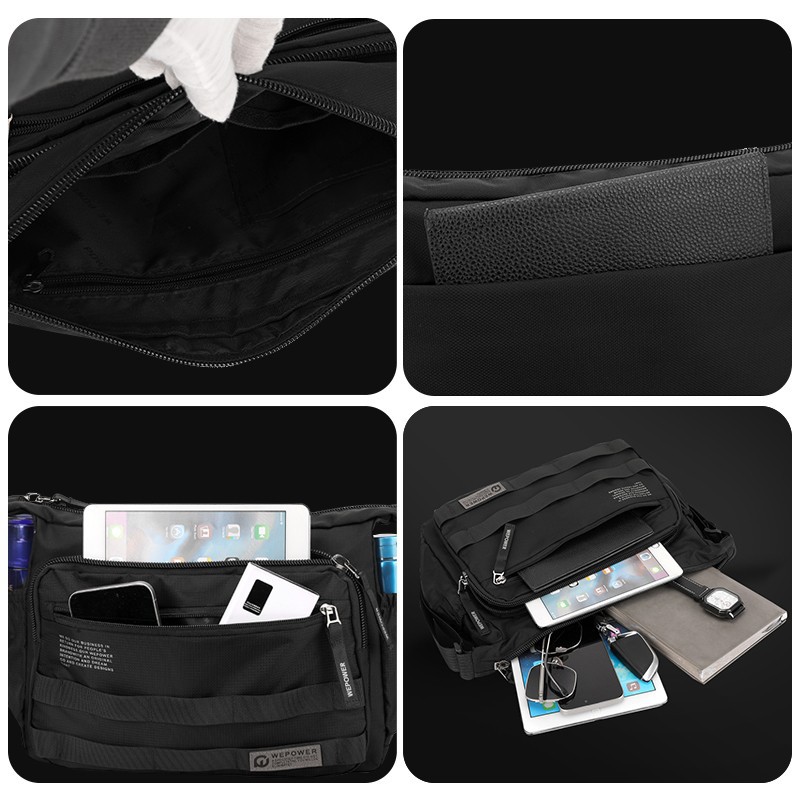 WEPOWER nuevo bolso cruzado pequeño para viajeros de negocios para hombres, viajes de ocio al aire libre, bandolera de gran capacidad