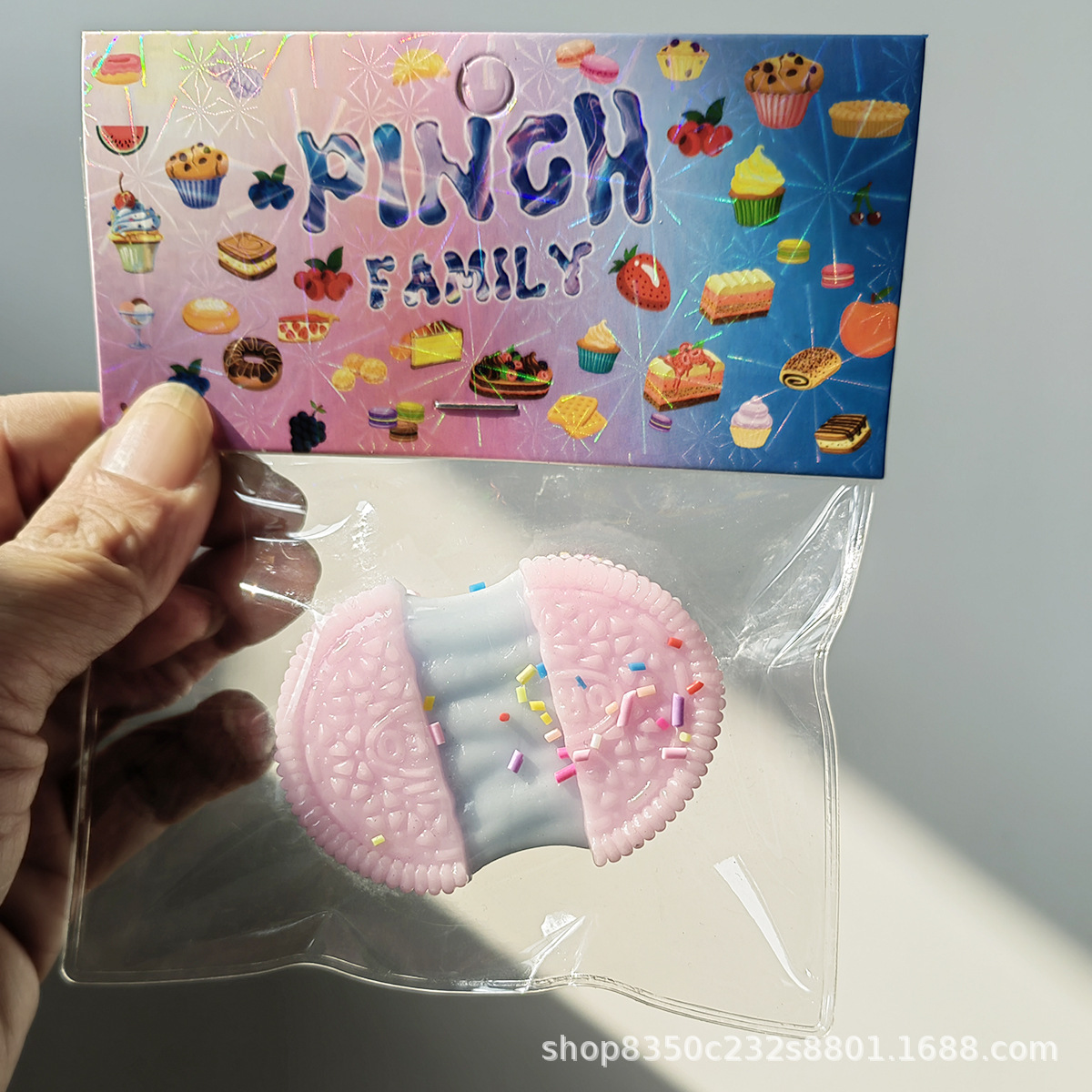 Simulación de dibujo de alambre Oreo galletas pellizcadas pellizcadas juguetes de descompresión simulación de galletas sándwich juguetes de descompresión al por mayor