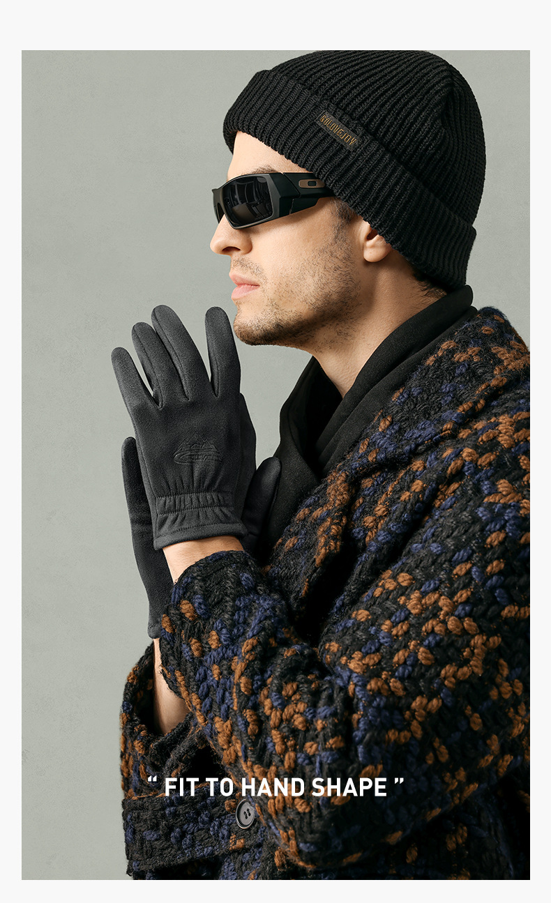 Winter Wildlederhandschuhe Für Herren Winddicht Und Warm_voghion.com