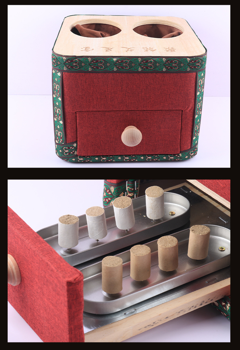 Solid Wood Moxibustion Foot Box, Ai Zu Bao Foot Therapy Device for Warm Self-Care Routine detail image 16