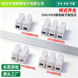 CH2/CH3接线端子 电线连接器2/3位按压式对接 接线柱快速接头LED