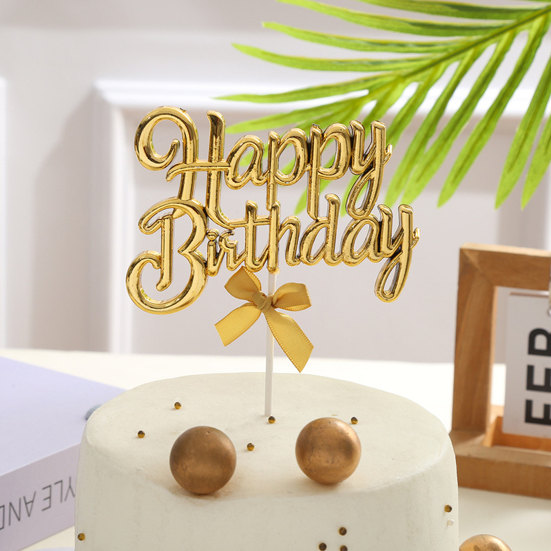 クロスボーダー立体英語誕生日ケーキインサートカラーケーキデザートデコレーションインサートパーティーケーキデコレーション|undefined