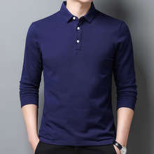 2025秋季品牌新款男士长袖T恤中年时尚百搭舒适精品打底衫纯棉T恤