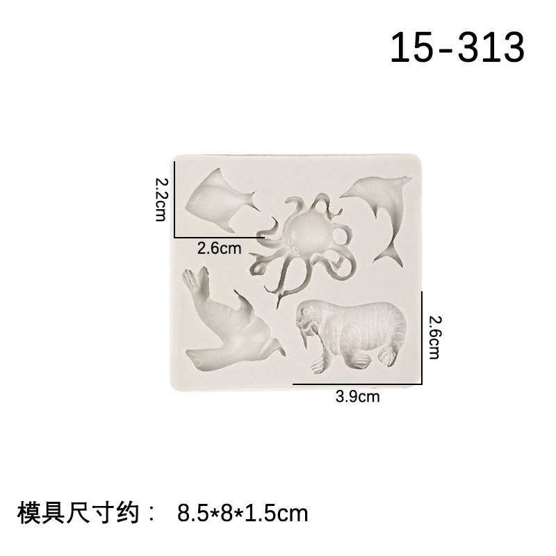 Dolphin Sea Lion Clownfish cake decoración océano mousse molde chocolate silicona océano pulpo epoxi molde