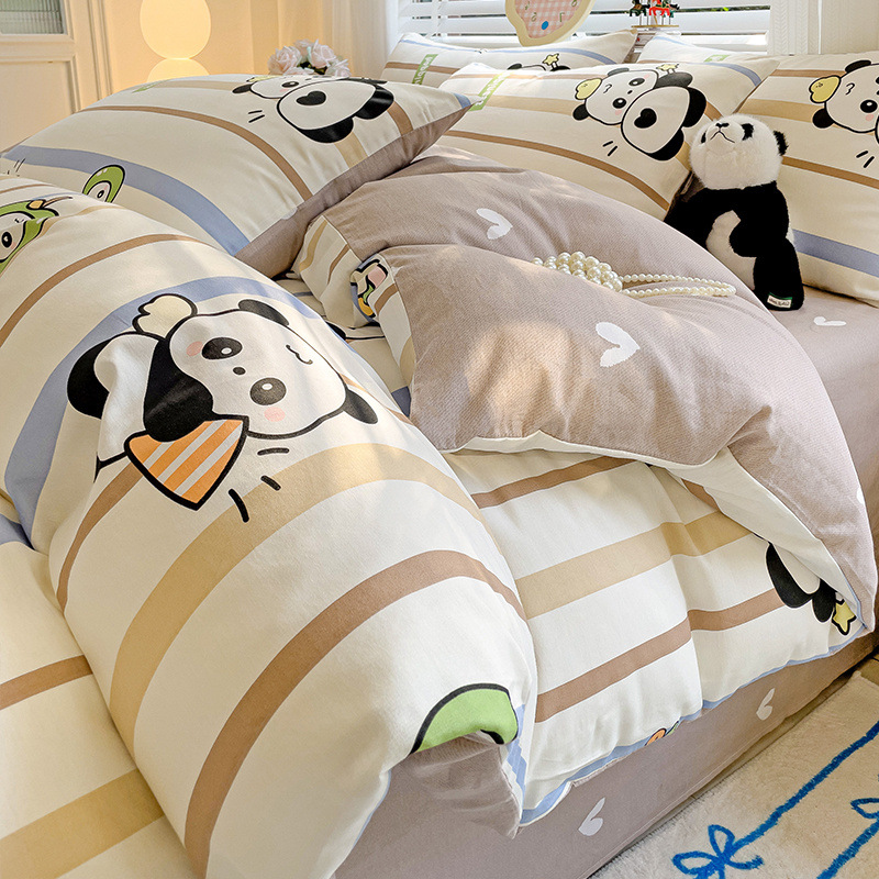 Cama de algodón de cuatro piezas set2025 nuevo algodón colchón sábanas de dormitorio caseras set de tres piezas