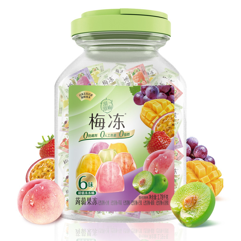 溜溜梅天然梅冻蒟蒻果冻奶茶儿童零食水果原浆鲜榨0防腐剂0脂肪