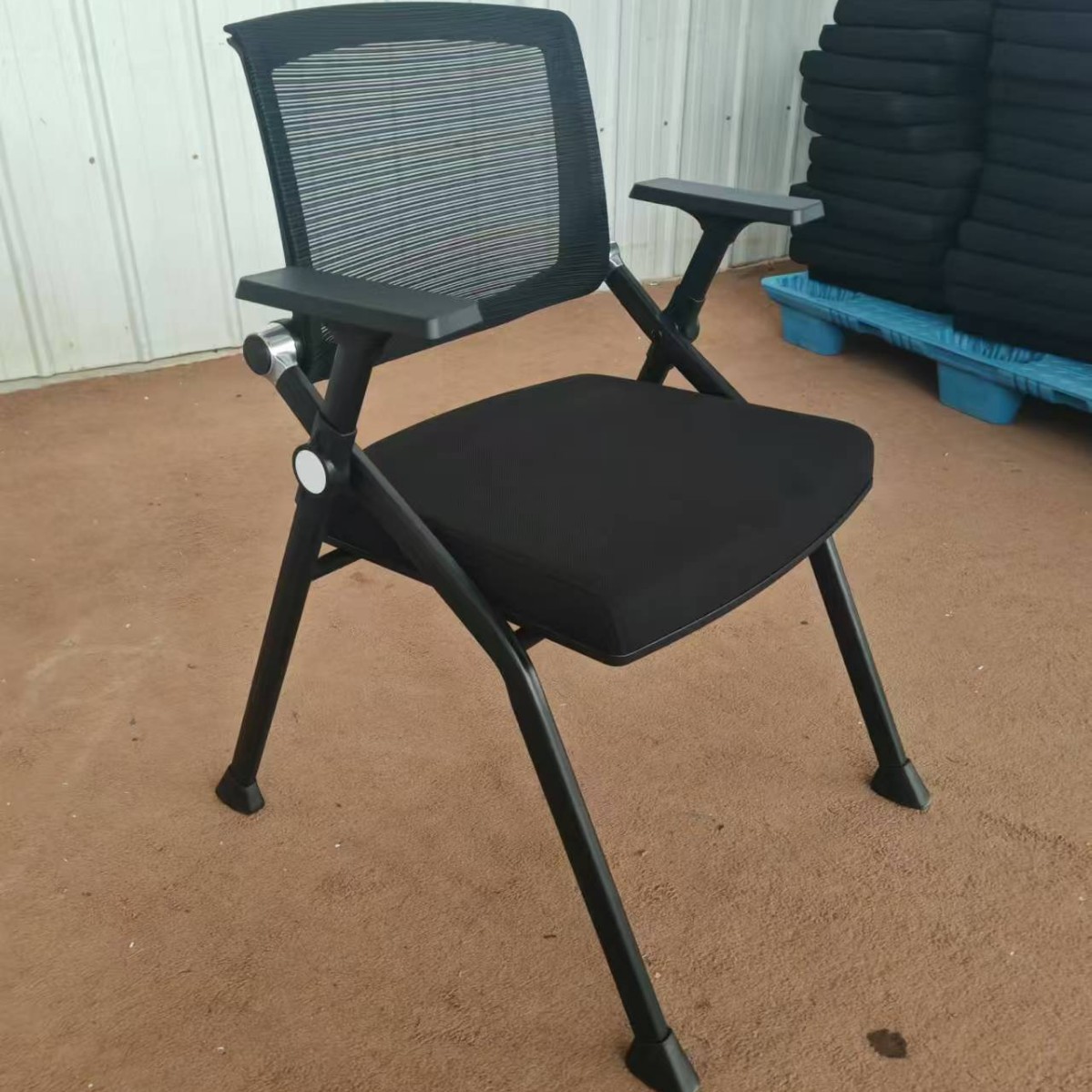 Folding Training Chair with Table Board, Conference Chair with Writing Board, News Chair, School Meeting Room Folding Chair, Training Chair
