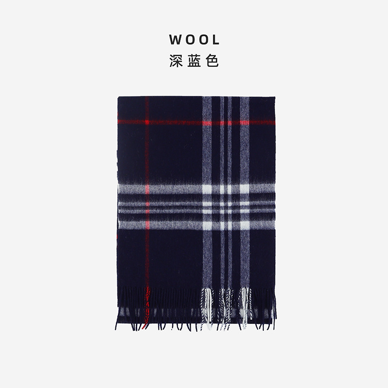 Otoño y invierno bufandas de lana de estilo británico invierno explosivo de estilo femenino de alta calidad cuello de estilo masculino a cuadros bordas gruesas chal