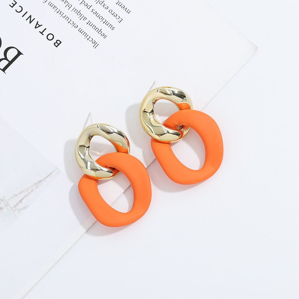 Korean Geometric Acrylic Matte Earrings display picture 11