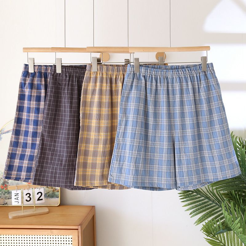 Summer Men's Cotton Home Pants Shorts Plus Size Thin Pajama Pants Loose Cotton Outer Wear Pants Large Pants