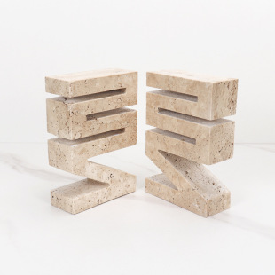 New Chinese-style Natural Marble Geometric Letter Bookstore Decoration Study Model Room Desktop Finishing Bookstore Bookstand