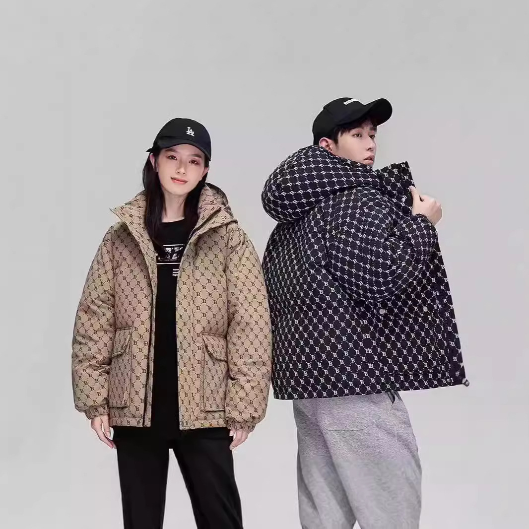 신상 커플용 숏 다운 재킷 겨울용 화이트 덕다운 트렌디 패션 크로스보더 코트 야외용 보온 겨울 의류 도매