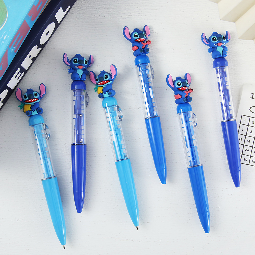 lindos pequeños bolígrafos azules negros crean accidentes comerciales laberinto bolígrafos de bolas de dibujos animados estudiantes de primaria aprenden suministros de papelería