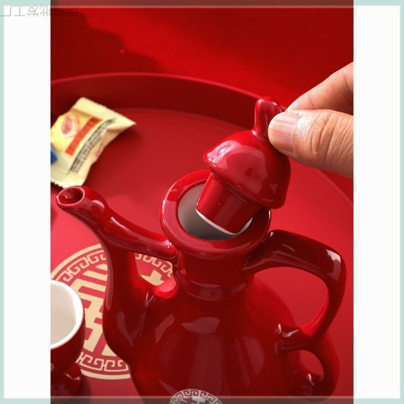 結婚乾杯披露宴陶磁器酒壺中国式結婚式杯分酒器お祝いセット中国紅酒器|undefined