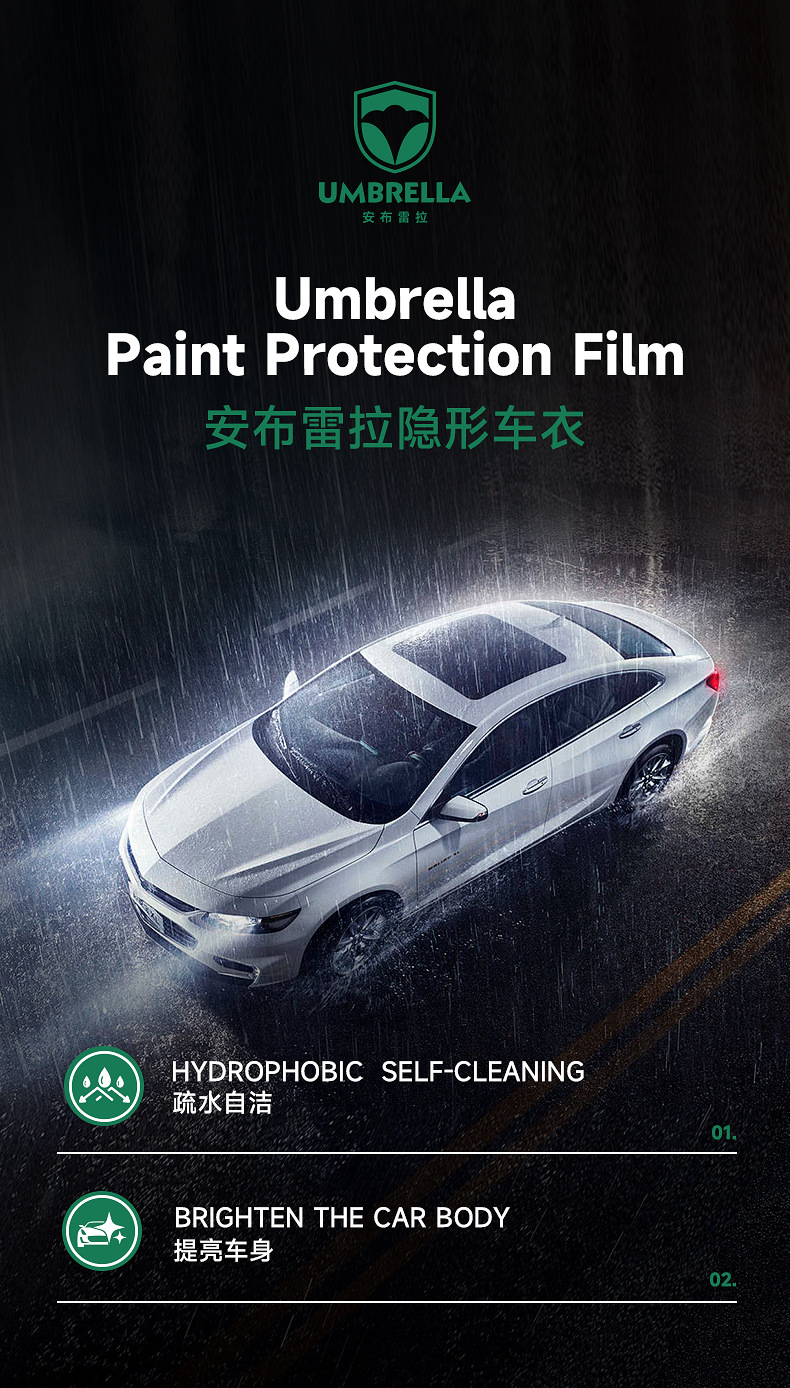 Tpu Invisible Car Cover, Car Paint Protection Film, Ppf, Self-Recovering, Anti-Scratch, Anti-Yellowing, Anti-Dirt, Transparent Protective Film