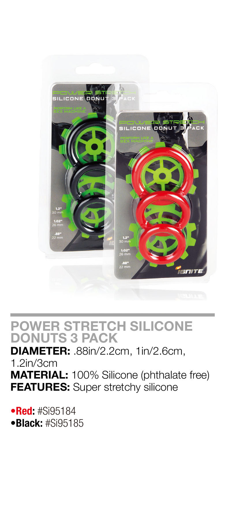 Silicone Vibrating Locking Ring for Men, Manual Control Couples Delay Device, Red — detail image 1