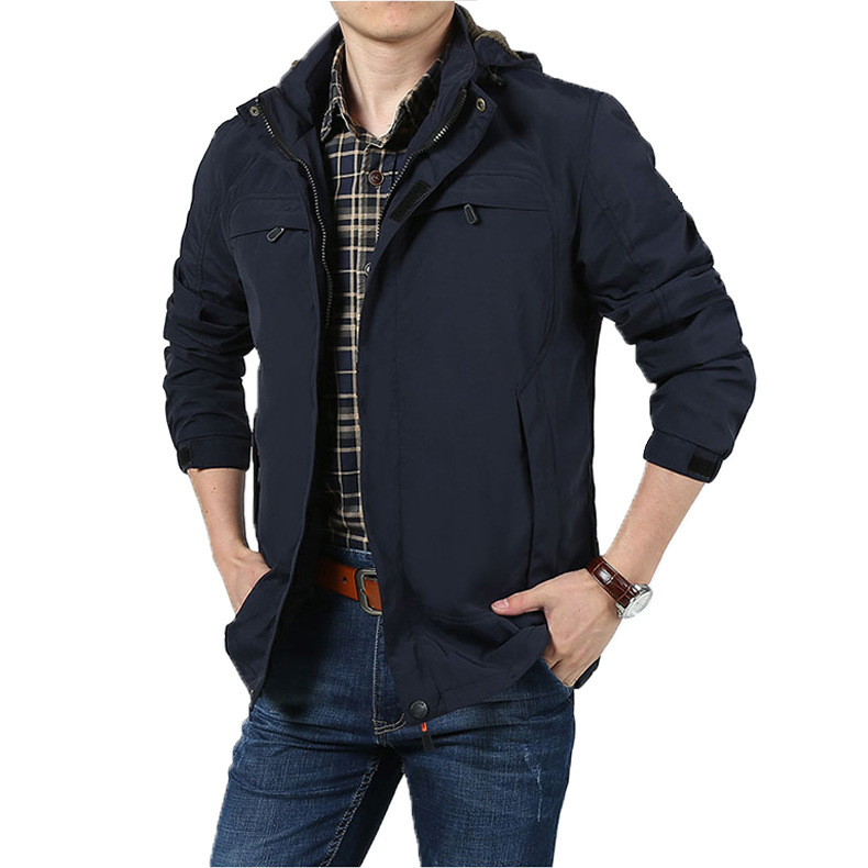 Otoño y invierno al aire libre chaqueta casual de mediana edad chaqueta gruesa y transpirable hombre chaqueta de color sólido